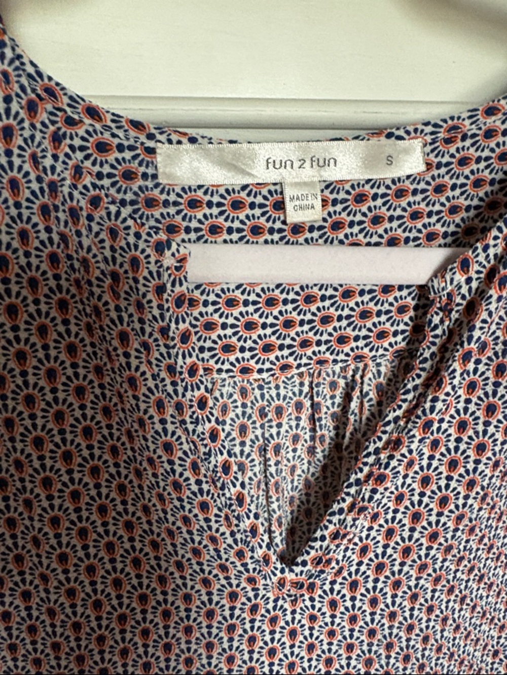 Multi-Color Geometric Split-Neck Blouse - Picture 2 of 4